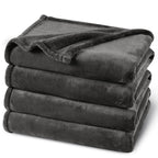 Phf Ultra Soft Fleece Blanket Twin Size, No Shed No Pilling Luxury Plush Cozy 300Gsm Lightweight Blanket For Bed, Couch, Chair, Sofa Suitable For All Season, 66' X 90', Dark Grey