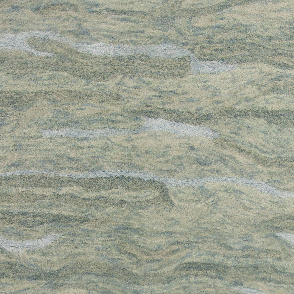 HomeRoots 3'X5' Seafoam Blue Hand Tufted Abstract Indoor Area Rug