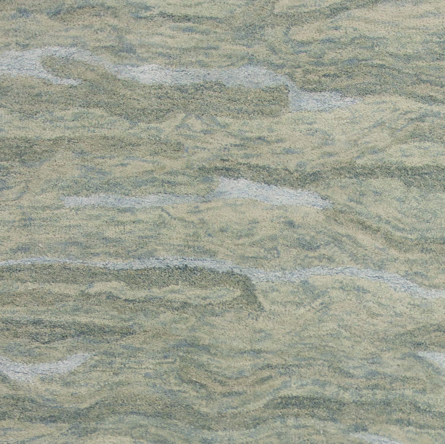 HomeRoots 3'X5' Seafoam Blue Hand Tufted Abstract Indoor Area Rug