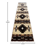 Flash Furniture Mohave Traditional Southwestern Style Area Rug - Rustic Brown Accent Rug - 2' X 10' - Olefin Fibers With Jute Backing