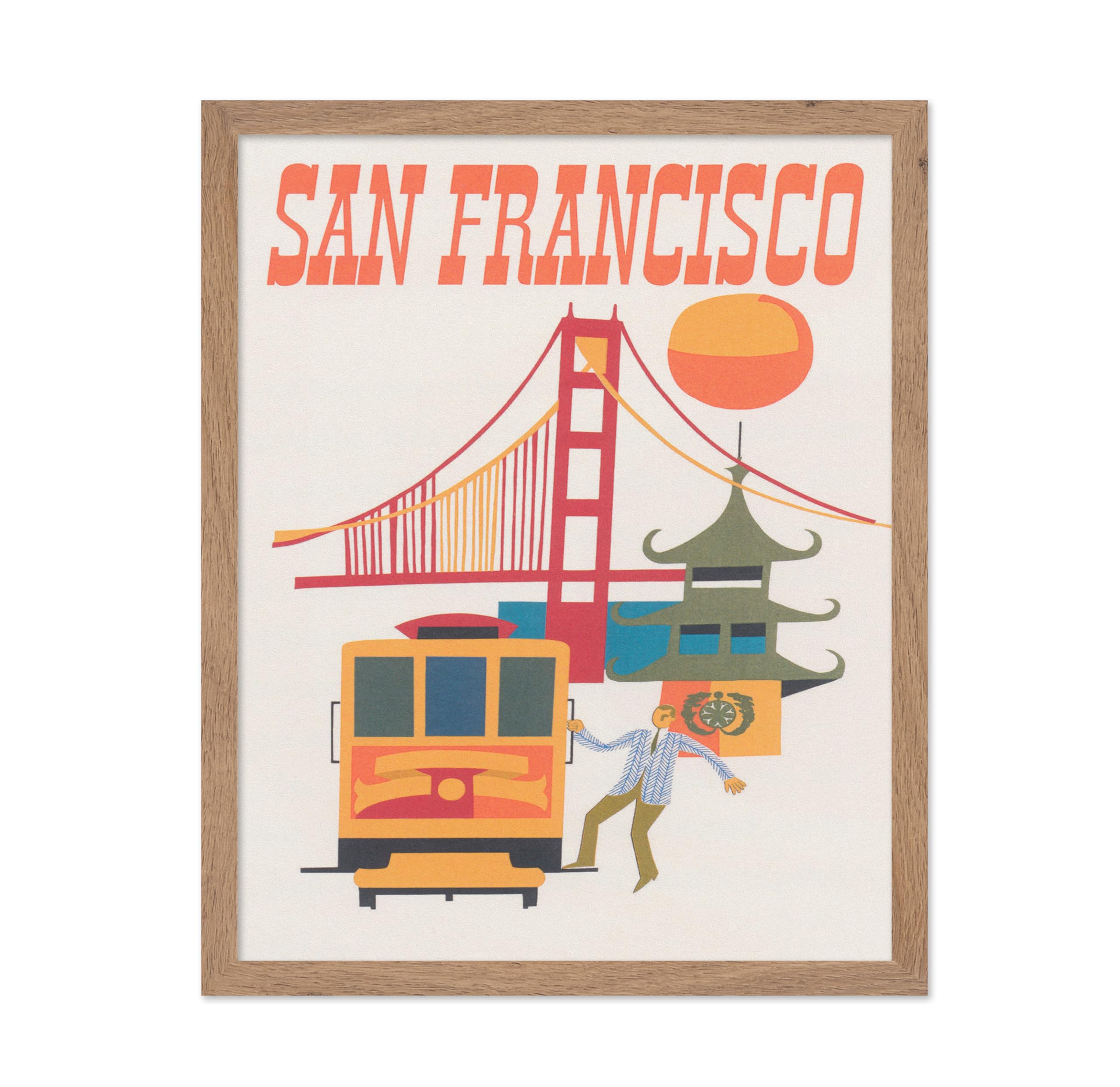 Poster Master Travel Poster - Vintage San Francisco Wall Art - Golden Gate China Town - Retro Wall Decor - Great Wall Decor Gift