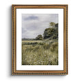 ARPEOTCY Vintage Gold Framed Large Wall Art, Farmhouse Meadow Landscape Country Painting, Canvas Prints with Antique Frame, Mood