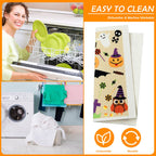 Honeydak 6 Pcs Halloween Swedish Dish Towels Ghost Pumpkin Swedish Kitchen Dishcloths Washable Reusable Halloween Dish Cloths Wi