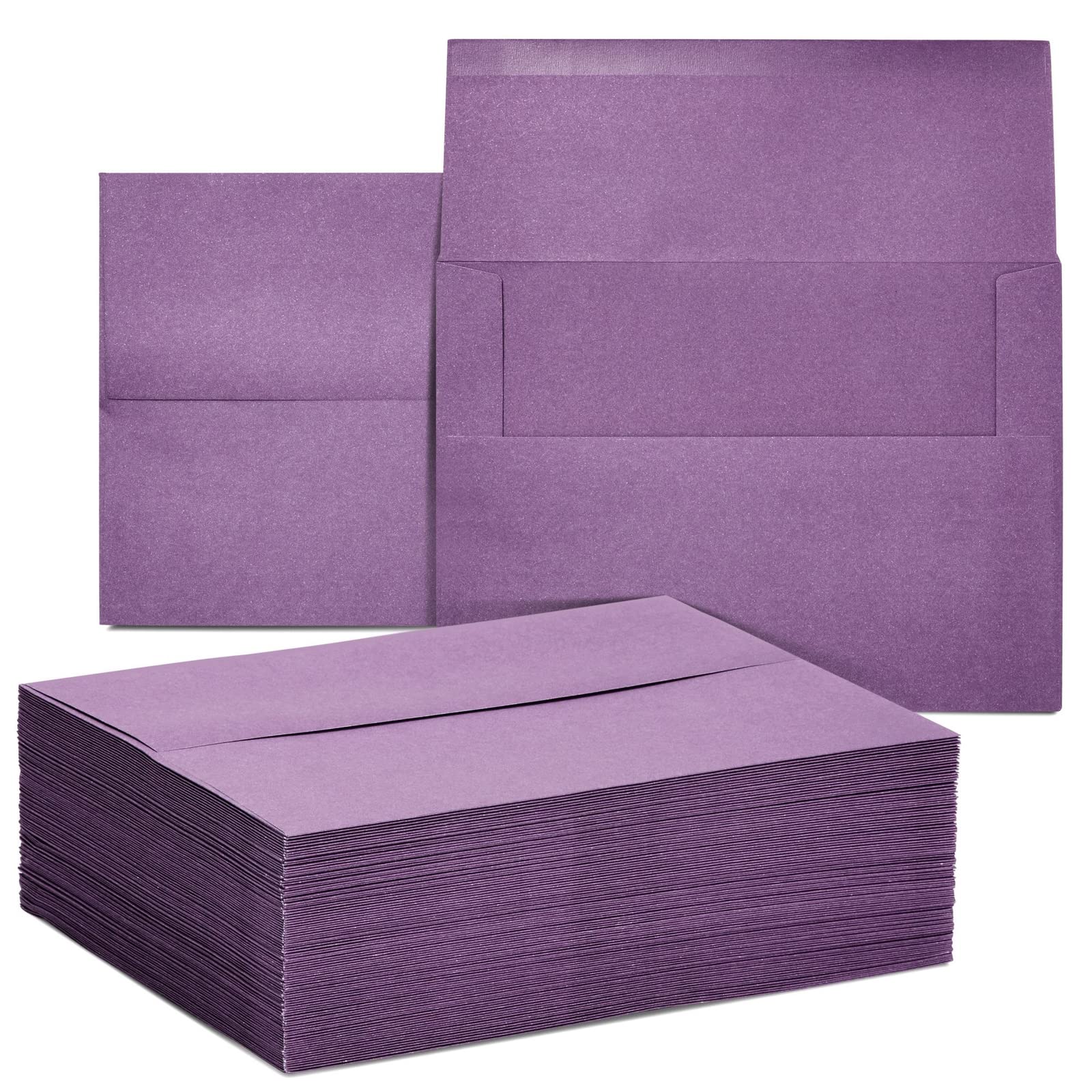 100 Pack Purple Envelopes 5X7, A7 Size For Greeting Cards, Mailing, Wedding Invitations