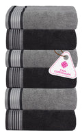 Casa Copenhagen, Germany Design24  He & She Super Soft Collection Cotton 6 Piece Hand Towels Set (40 x 60 cm)  Mirage Grey &