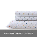 Eddie Bauer Kids - Queen Sheets, Stain Resistant Kids Bedding, Ideal For Toddler Bedding Set (Buddy The Dog White, Queen)