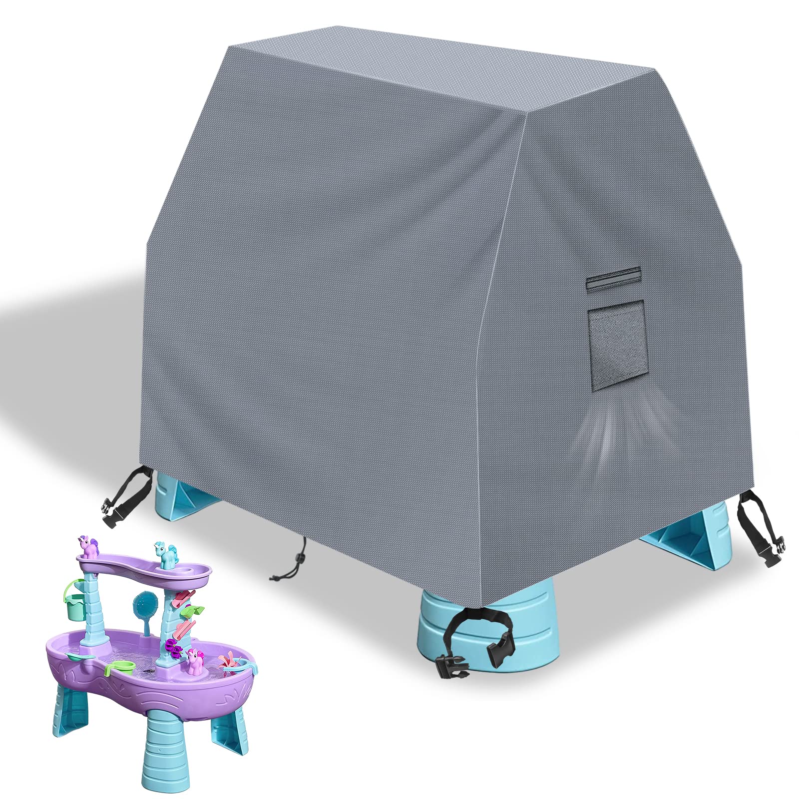 Kovshuiwe Kids Water Table Cover Fit Step2 Rain Showers Splash Pond Water Table, 420D Waterproof Dust Proof Anti-Uv Outdoor Toys Cover-Cover Only