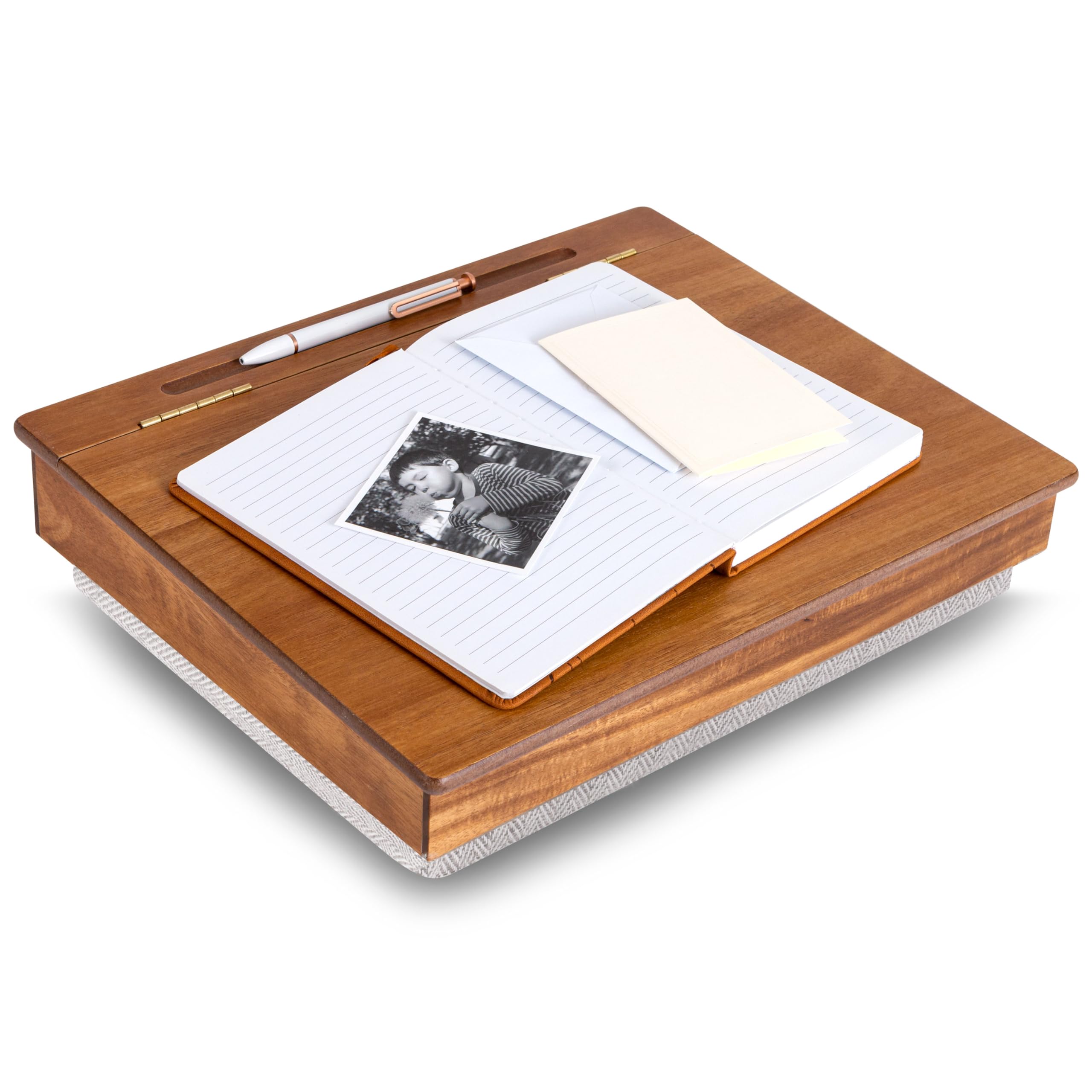 Lapgear Schoolhouse Lap Desk With Storage Compartments - Acacia Wood - Natural - Style No. 45076