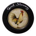 CVHOMEDECO. Rooster Decorative Plate Country Distressed Round Display Wooden Plate Home D  cor Art, 11-1/4 Inch