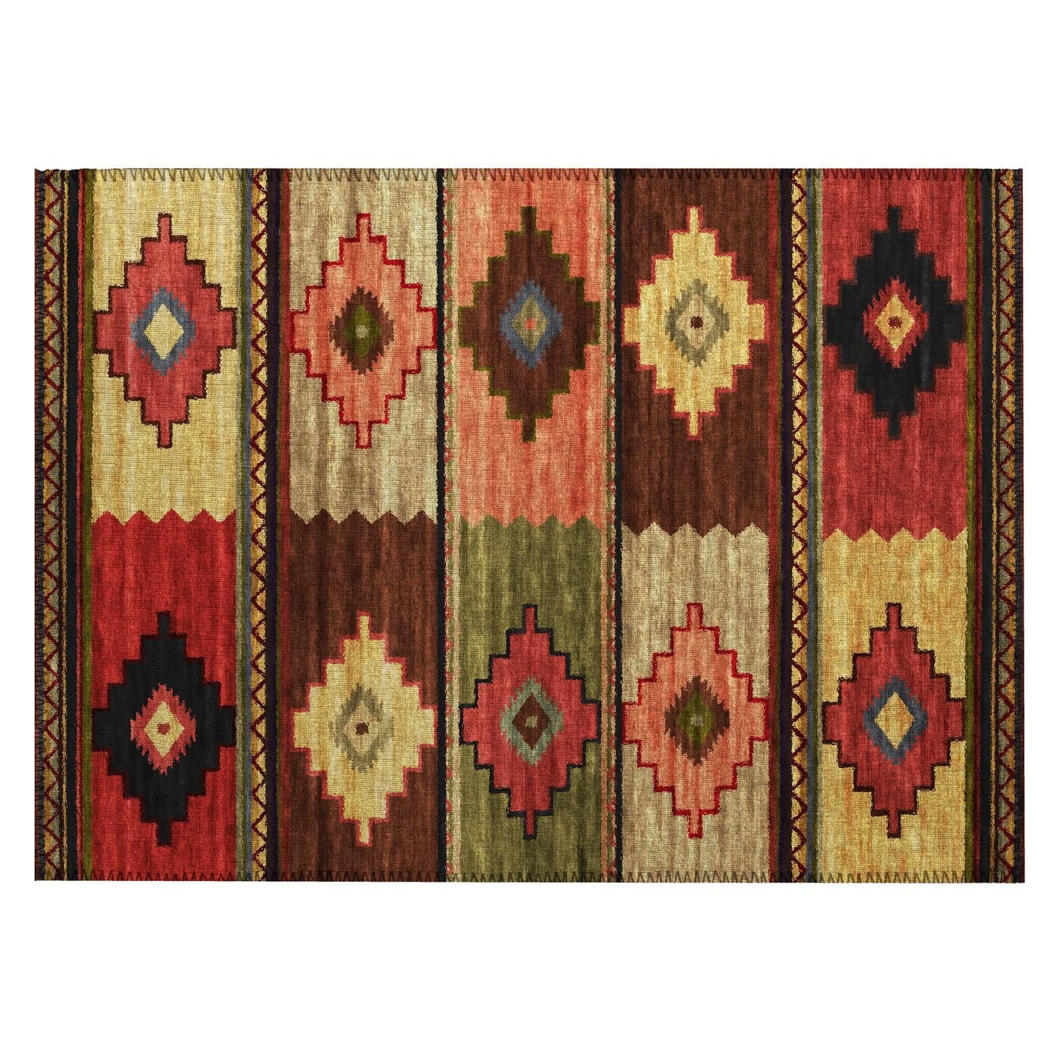 Phoenix Ph1 Brown Southwestern Rug Rectangle 5' X 7 ' 6"