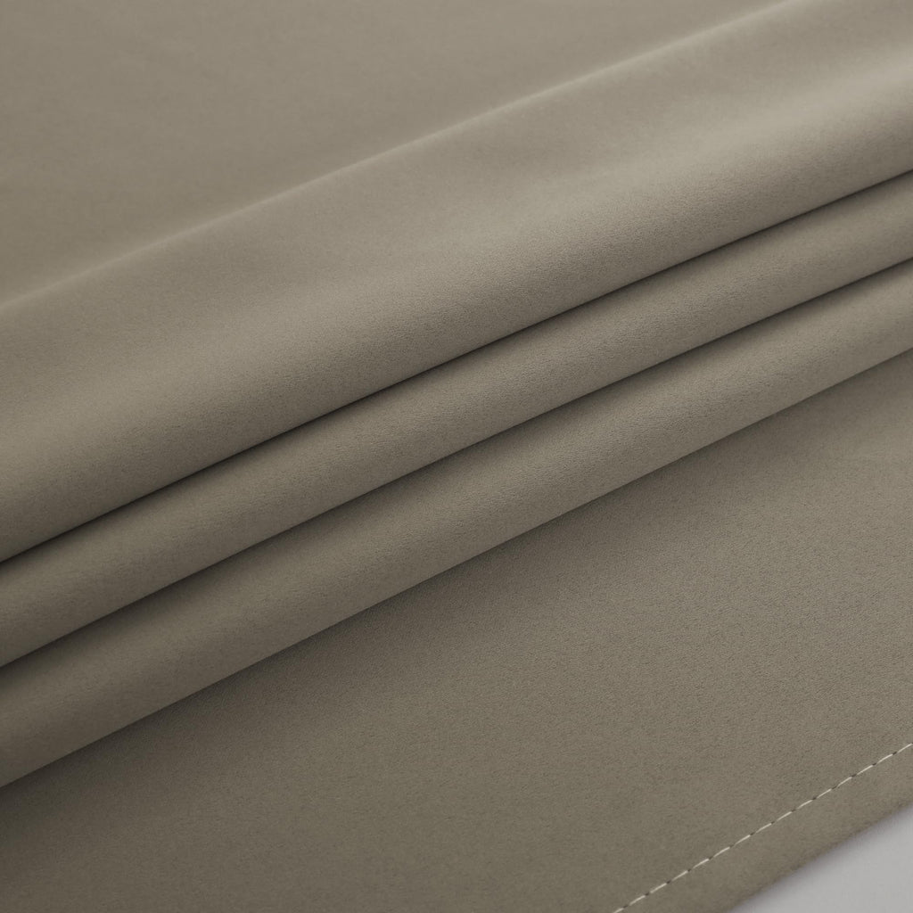 Mrs.Naturall Taupe Curtains 84 Inch Length 2 Panels Set For Bedroom,Blackout Grommet Black Out Earth Tone Keep Cold Thermal Curt