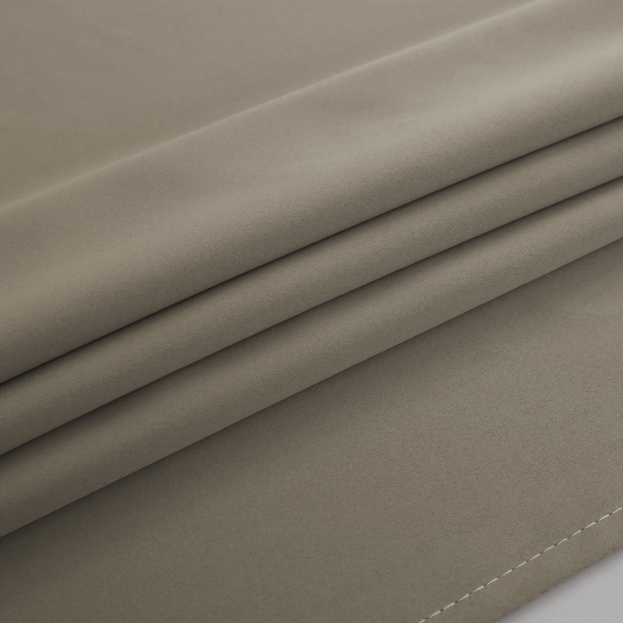 Mrs.Naturall Taupe Curtains 84 Inch Length 2 Panels Set For Bedroom,Blackout Grommet Black Out Earth Tone Keep Cold Thermal Curt