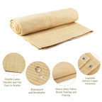 Abosun Outdoor Sun Shade Cloth, 8' X 8', Pergola, Deck, And Backyard Patio Sunshade With Uv Protection, Heat Resistant Hdpe Material, Reinforced Grommets (8X8 Ft, Wheat)