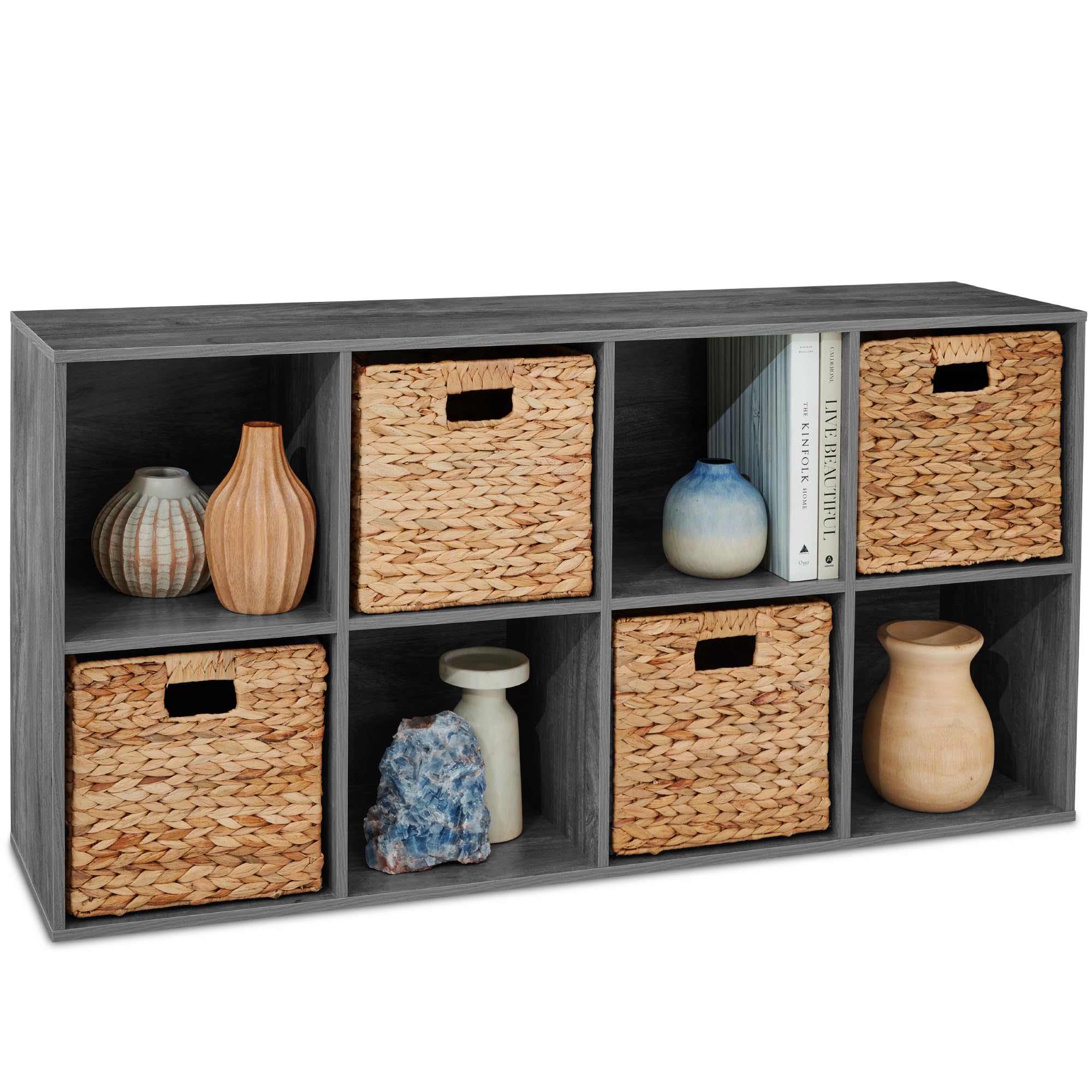 Best Choice Products 8-Cube Storage Organizer, 13.5in Shelf Opening, Bookcase, Display Shelf, Customizable w/ 2 Removable Back P