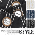 Jinchan 100% Blackout Boho Curtains 84 Inches Long For Bedroom Living Room Silver Geometric Foil Printed Grommet Top Room Darkening Thermal Insulated Window Drapes Black 52X84 2 Panels