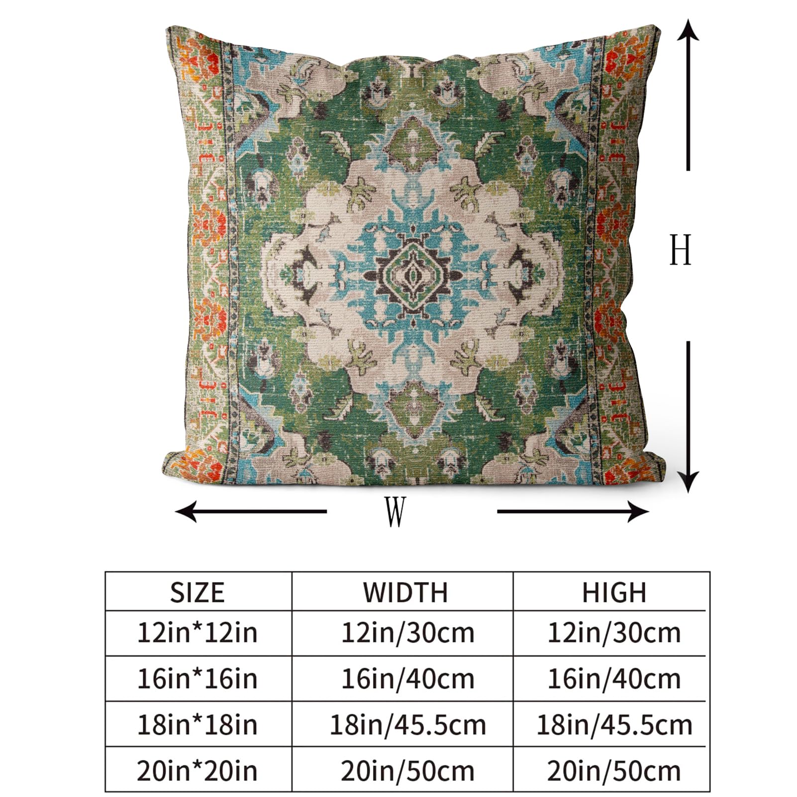 Snycler Boho Throw Pillow Covers 16X16 Inch Set Of 2 Boho Rug Carpet Double Sided Pattern Cotton Soft Pillow Case Cushion Cover