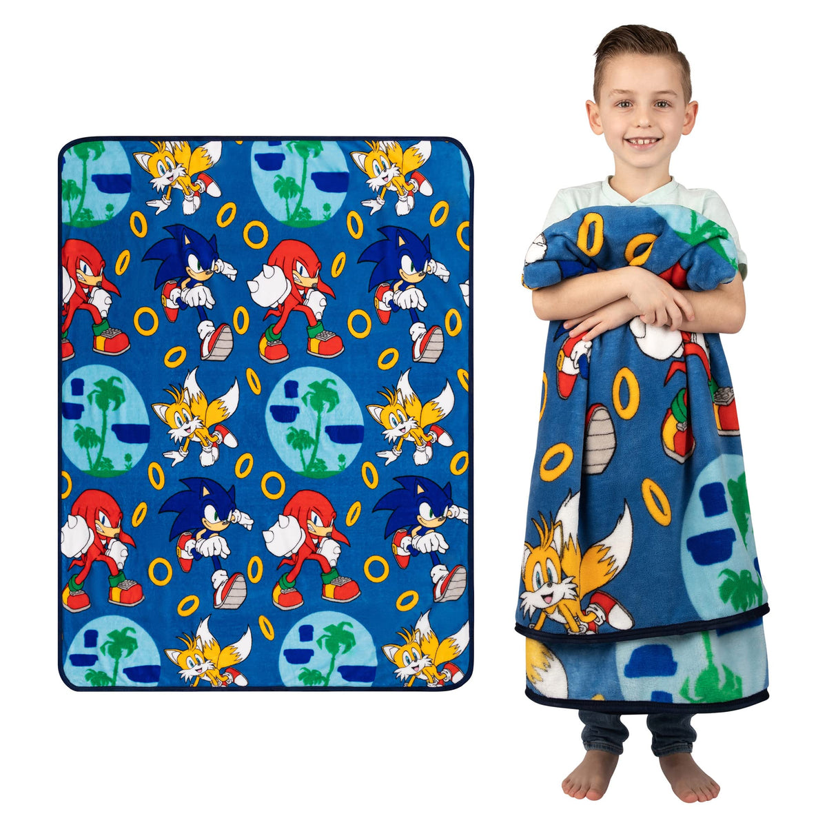 Franco Kids Bedding Super Soft Plush Throw Blanket, 46 In X 60 In, Sonic The Hedgehog, Anime