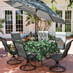Lvtxiii Outdoor Tablecloth With Umbrella Hole And Zipper, 60 X 84 Inch Water-Repellent Patio Table Cloth, Rectangle Table Covers For Backyard Garden, Swaying Palms Green