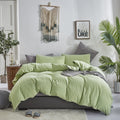 Karever Light Green Comforter Set Cal King Solid Sage Green Bedding Set Lightweight Women Soft Light Mint Green Blanket 3 Pcs Du