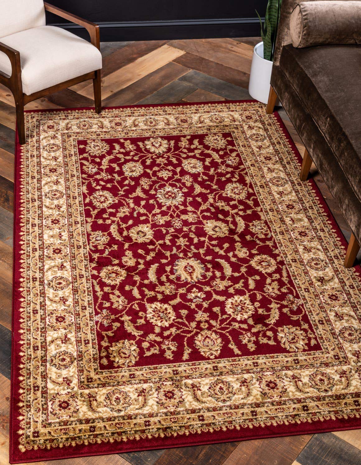 Unique Loom Voyage Collection Traditional Oriental Classic Intricate Design Area Rug (5 0 x 8 0 Rectangular, Red/Gold)