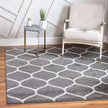Unique Loom Trellis Frieze Collection Area Rug - Rounded (7 10 Square, Dark Gray/ Ivory)