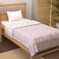 Story@Home Dohar Single Bed | 100% Cotton Blanket Single | 150GSM | 144X 220 cm | AC Dohar Single Bed | Purple & White Blanket |