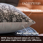 Domvitus Floral Pillow Covers 18X18, Throw Pillows For Couch, Floral Print Pillow Cover, Decorative Neutral Accent Throw Pillow Covers For Living Room, 1Pc, Black