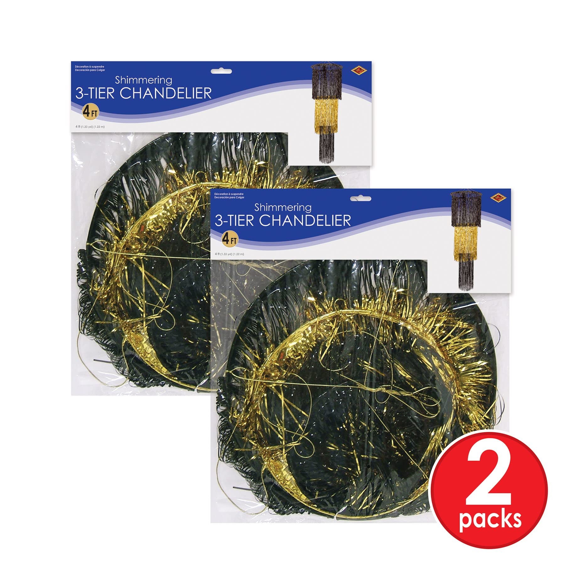 Beistle 3-Tier Shimmering Chandelier Pack Of 2