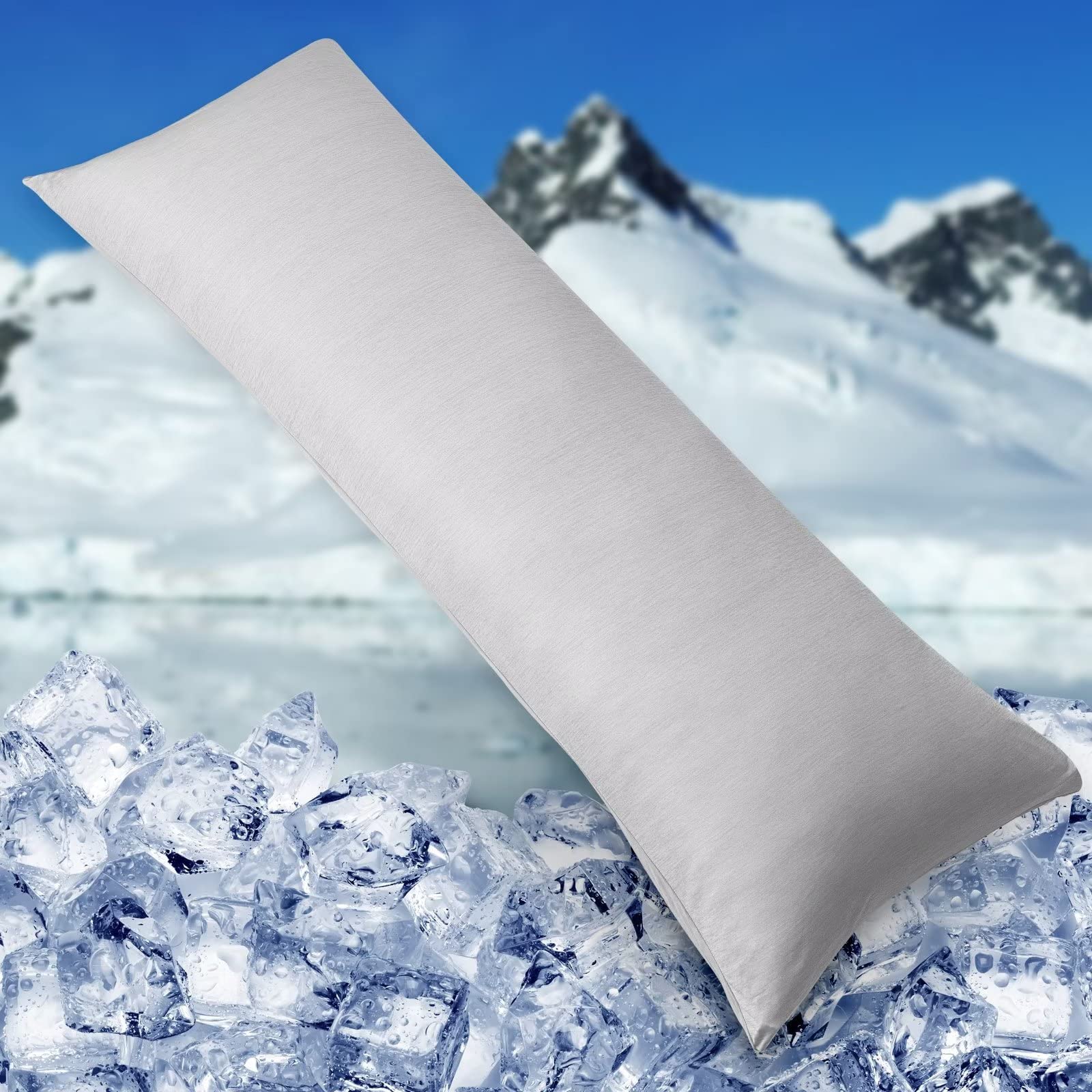 Homfine Cooling Pillowcases Body Size - Double Side Q-Max 0.439 Cooling Fiber For Pillow Protector, Breathable Long Cold Pillow