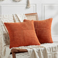 Fancy Homi Set Of 2 Burnt Orange Decorative Throw Pillow Covers 20X20 Inch For Living Room Couch Bed, Boho Farmhouse Fall Home D
