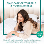 Four Seasons Essentials Olympic Queen Waterproof Mattress Pad Quilted Pillow Top Polyester White 66"x80"