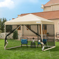 Vivohome 10X10Ft Easy Pop-Up Screen Tent, Outdoor Canopy Tent With Mosquito Netting, 2 Zipper Doors, And Roller Bag For Yard Cam