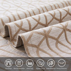 Light Khaki And Silvery 100% Blackout Curtains 120 Inch Length 2 Panels, Jacquard Thermal Insulated Noise Reducing Grommet Drape