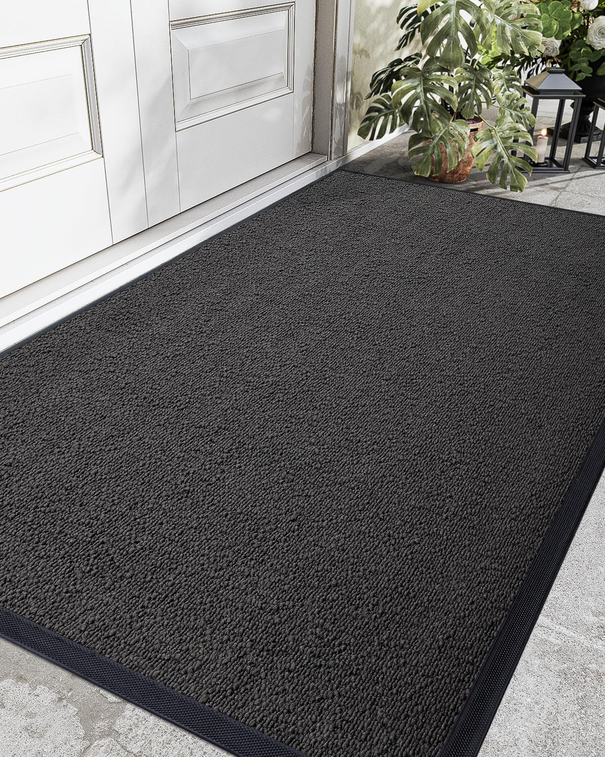 DEXI Front Door Mat Outside Entrance, 3x5 ft Rubber Entry Doormat Heavy Duty, Welcome Mats Non Slip for Inside House Floor Entry