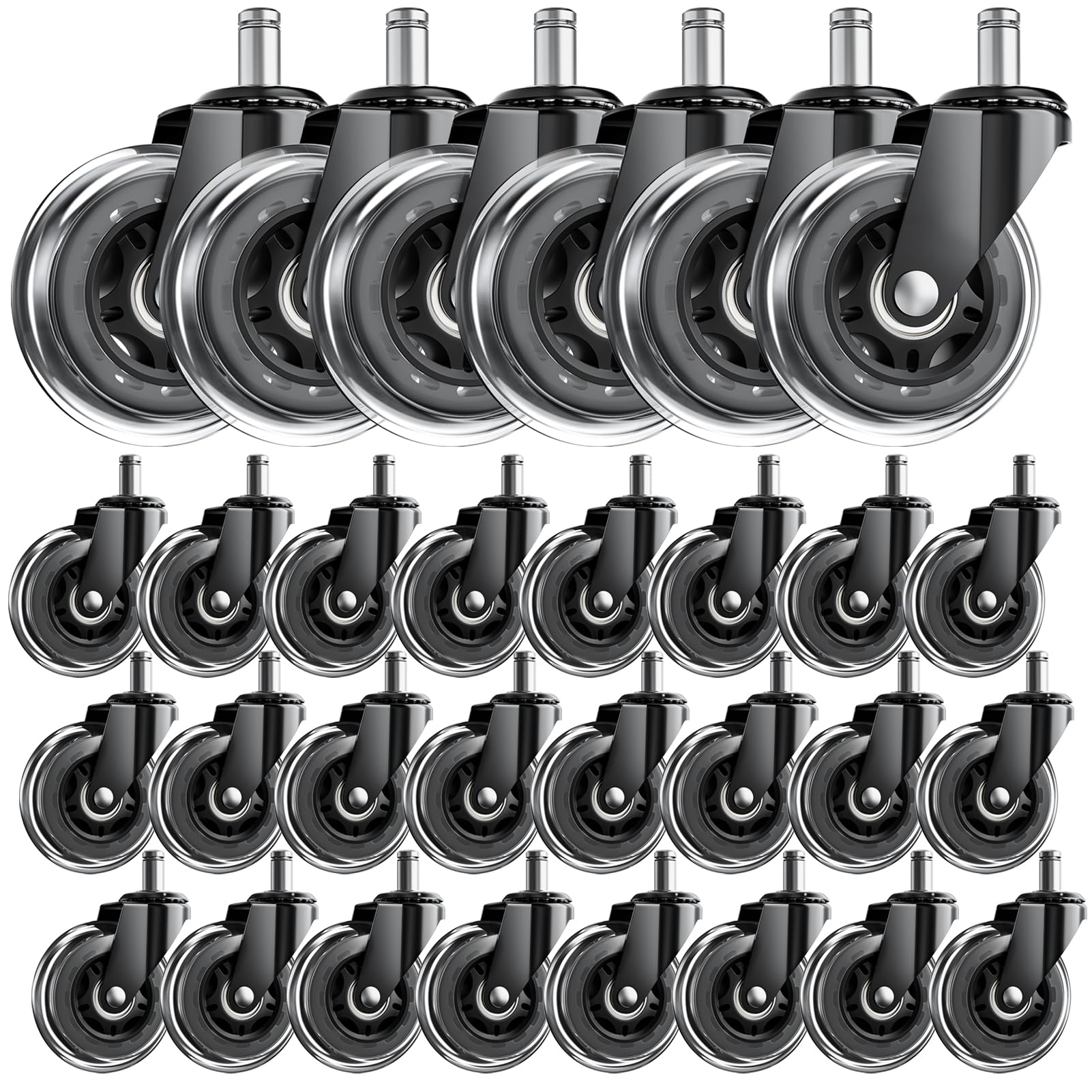 ASHGOOB Office Chair Wheels, Set of 30 Caster Wheels Office Accessories, 3 Inch Heavy Duty Casters for Chairs to Replace Office 