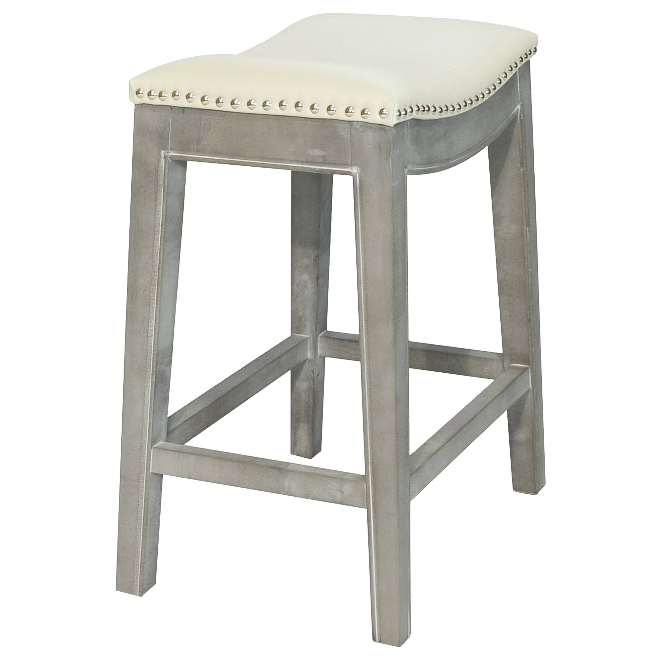 New Pacific Direct Elmo Bonded Leather Counter Stool, Beige