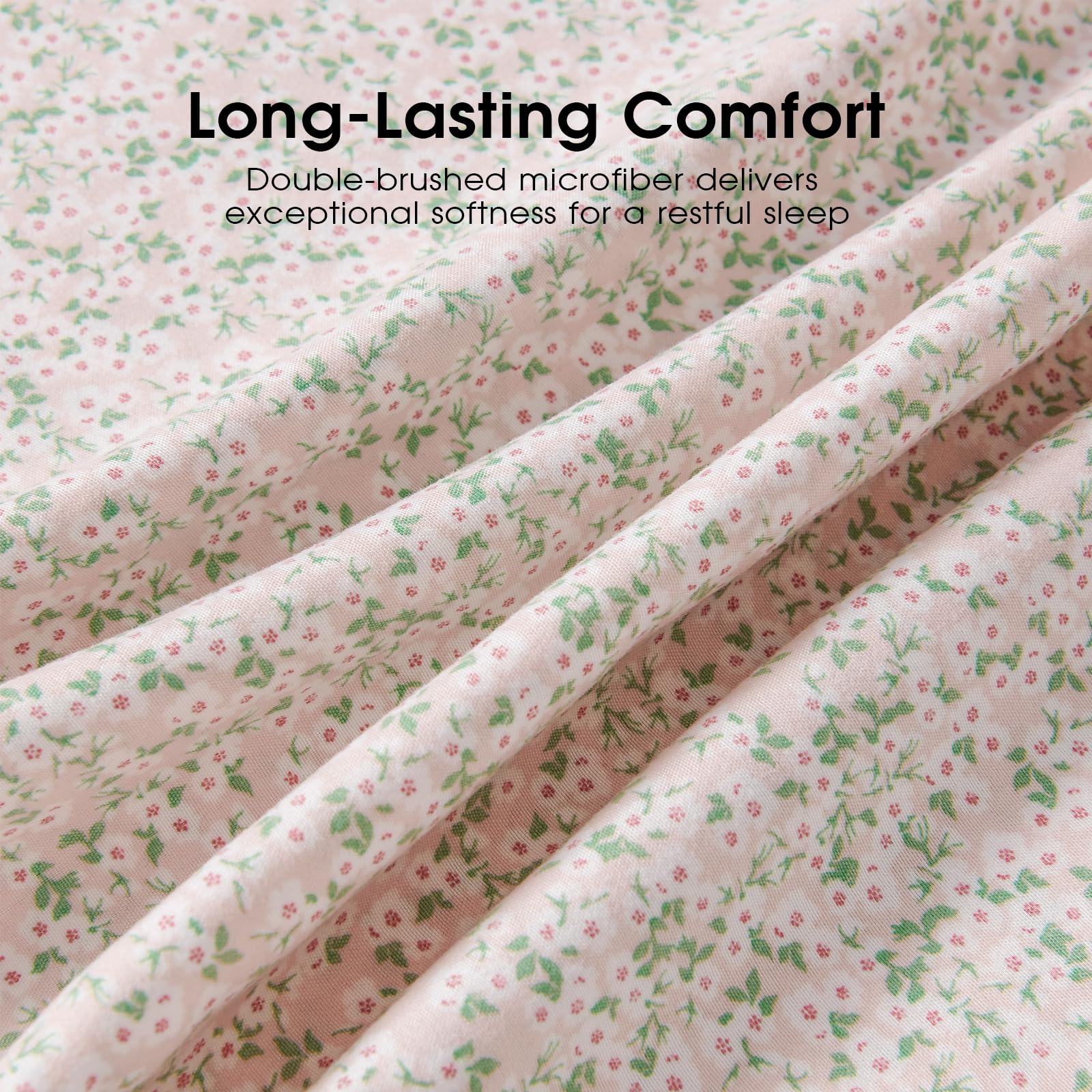 Freshculture Floral Bed Sheets - Ultra Soft California King Sheets Set - Brushed Microfiber Pink Floral Sheets- Deep Pockets - E