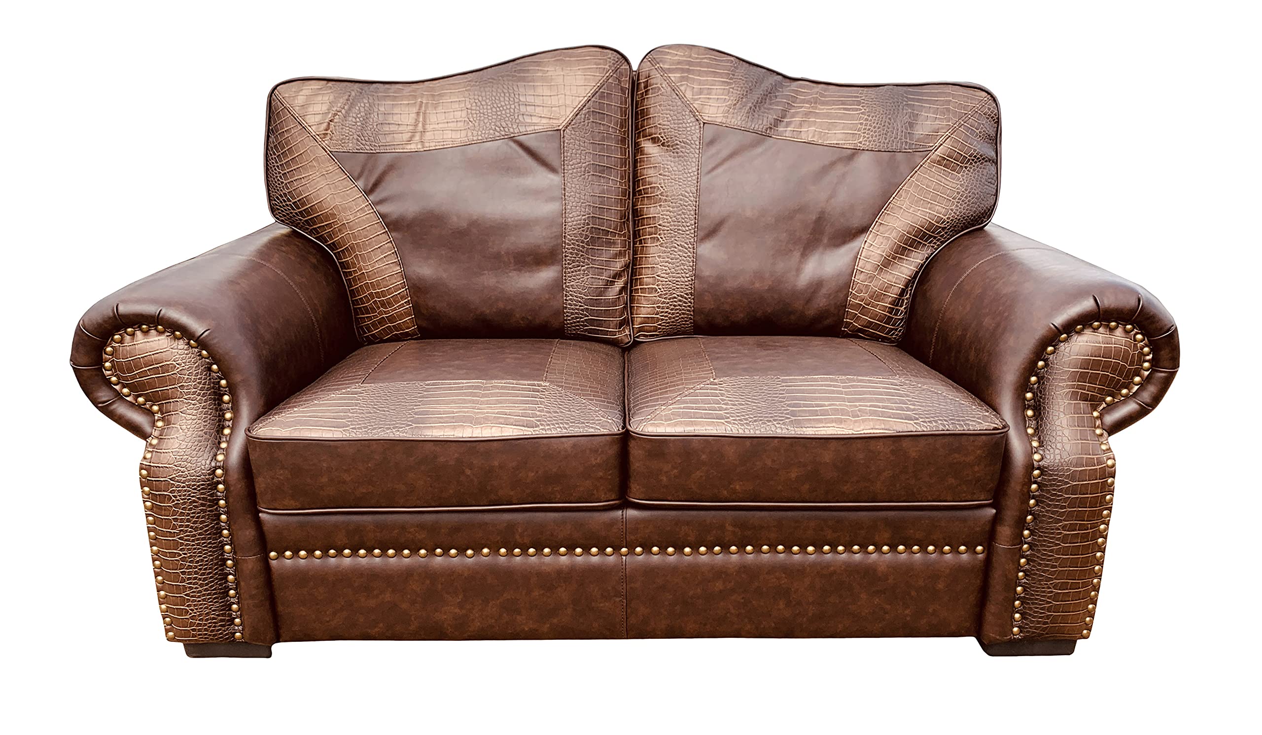 AFD Home Botswana Croc and Micro Leather Loveseat