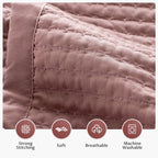 Kasentex Purple Mauve Oversized Queen Size Quilt Bedding Sets With Pillow-Shams, Lightweight Soft Bedspread, Durable Stitched -