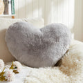 EastTree Heart Pillows, Light Grey Heart Shaped Pillows, Ultra Soft Extra-Large Fluffy Pillows, Love Throw Pillows Gifts, Women 
