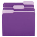Universal One File Folders, 1/3 Cut One-Ply Top Tab, Letter, Violet/Light Violet, 100/Box