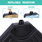 SUPER DEAL 4-Piece Cantilever Offset Patio Umbrella Base - Heavy Duty Round Stand, Water/Sand Filled, Easy Carry Handles, Black