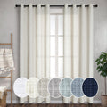 Pitalk Tan Beige Linen Curtains 105 Inches Long For Living Room 2 Panel Sets Grommet Semi Sheer Curtain Drapes For Family Room P
