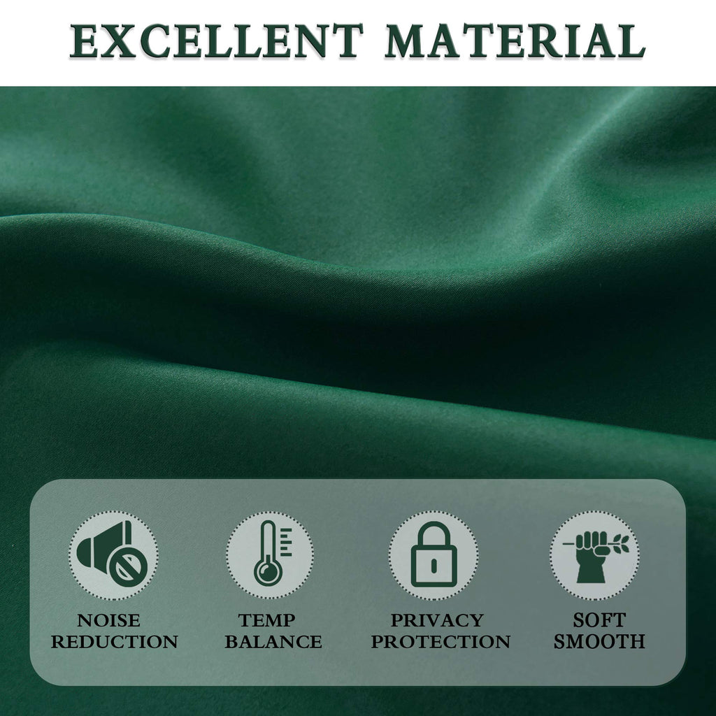 Donren Dark Forest Green Curtain Tiers For Small Window - Mini Blackout Camper Curtains For Bedroom With Rod Pocket (52 Inch X 24 Inch,2 Panels)