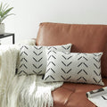 Nestinco Set Of 2 White Lumbar Pillow Covers 12 X 20 Inches Boho Aztec Polyester Blend Decorative Throw Pillow Covers For Sofa C