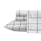 Nautica- Full Sheet Set, Cotton Percale Bedding Set, Crisp & Cool, Lightweight & Breathable (Plot Black, Full)