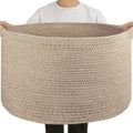 OIAHOMY 90L Blanket Basket for Living Room, Large Basket 23 x 23 x 13 with Handle, Laundry Hamper for Blankets, Pillows, Toy Sto