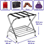 2-Tier Folding X-Shaped Luggage Rack, 50 lb Capacity, Chrome Finish