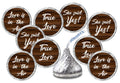216 Rustic Theme Kisses Stickers for Bridal Shower, Wedding, Bachelorette Party, Bride to Be Hershey Kisses Stickers, Chocolate 