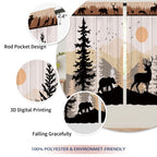 Laifzere Farmhouse Forest Cabin Curtains, Curtains Rustic Wooden Window Curtains 42X63 Inch For Bedroom Living Room Decor, Tree